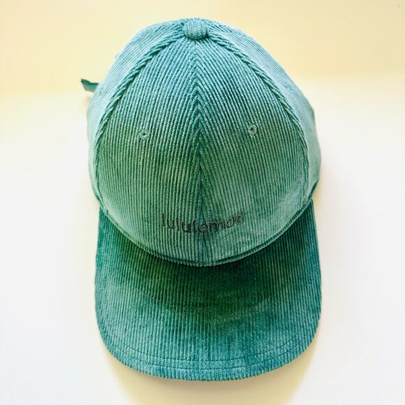 NEW LULULEMON Turqouise Green Blue Cord Corduroy Adjustable Dad Hat Baseball Cap - Picture 1 of 13